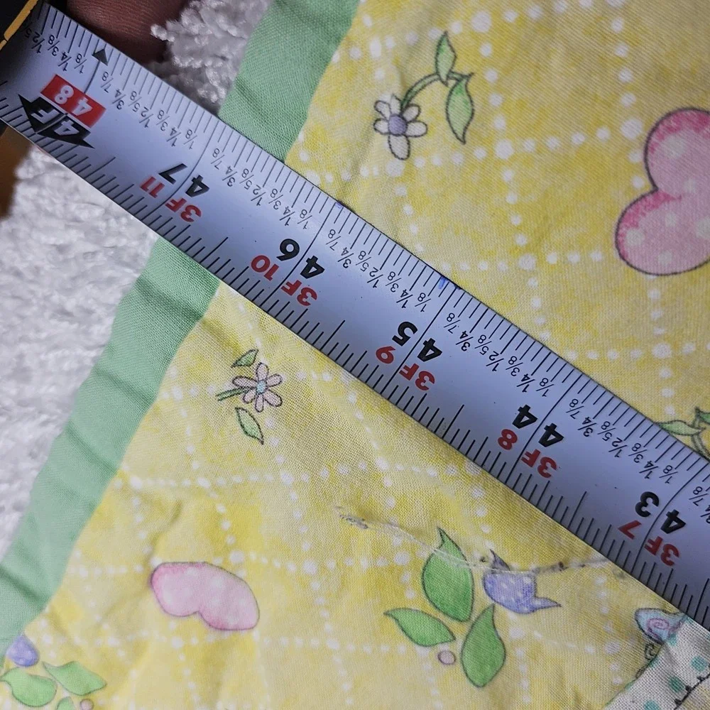 Vintage Baby Crib Blanket Comforter Rocking Horse Bear Bunny 47x41 Grandmacore